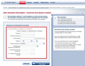 Inscription pôle emploi etape 5