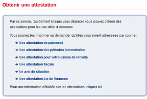 les six choix des attestations pôle emploi