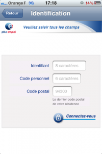 Rentrez votre identifiant + code+ code postal